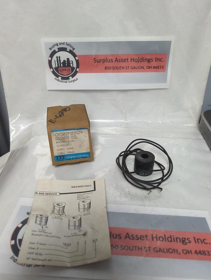 GENERAL CONTROLS,CK502F02A24,COIL 120/110V 60/50HZ NOS