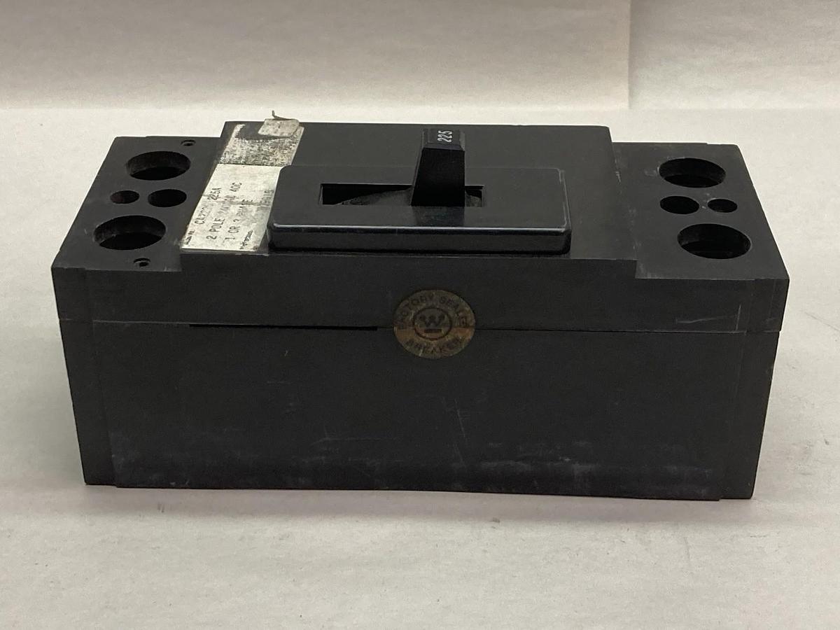 Used Westinghouse,CA2225,2-Pole Circuit Breaker 240Vac 40C 225A
