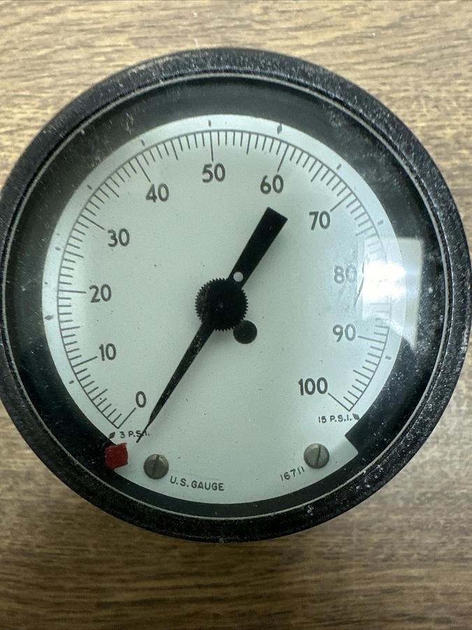 US Gauge,16711,0-100 PSI Pressure Gauge Back Mount