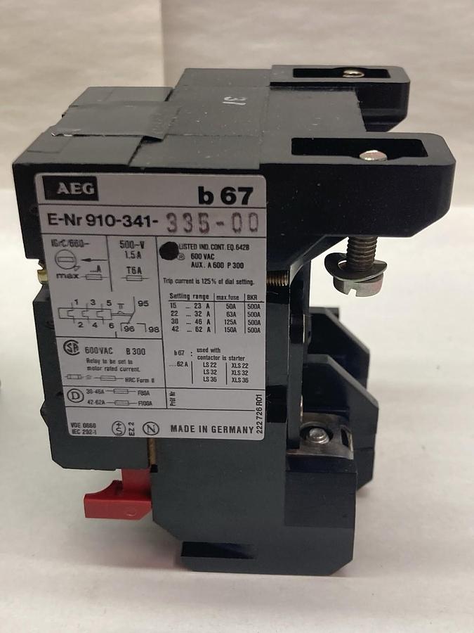 AEG Contactor,b 67 E-Nr 910-341-335-00,Contactor 600Vac