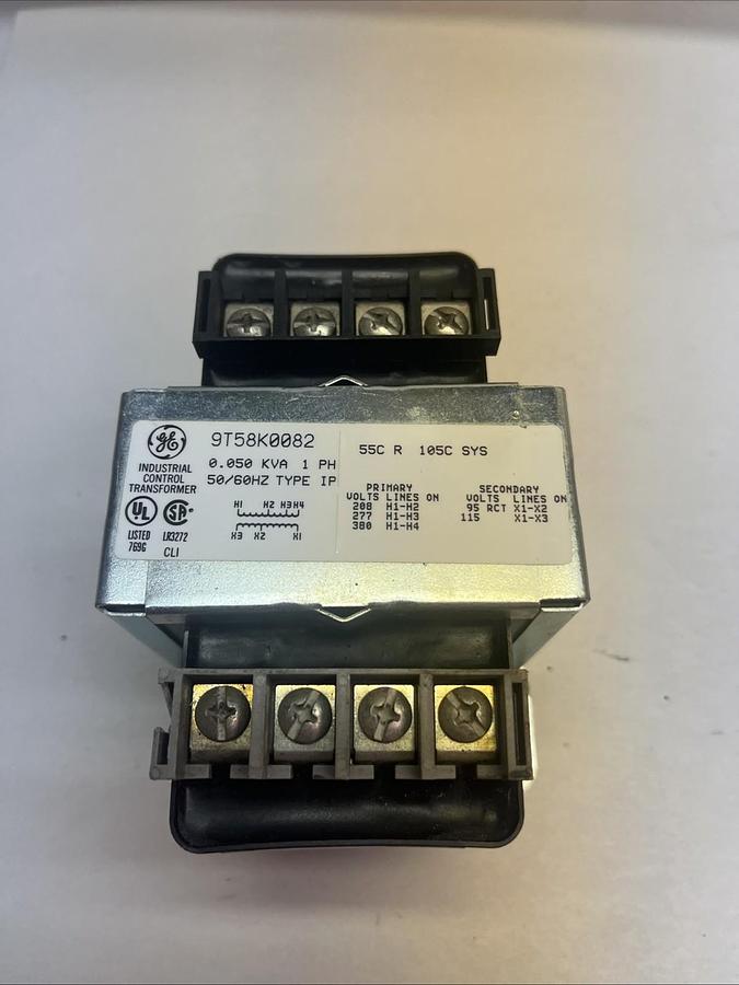GE,9T58K0082,CONTROL TRANSFORMER .05KVA HV 208 277 LV 115V