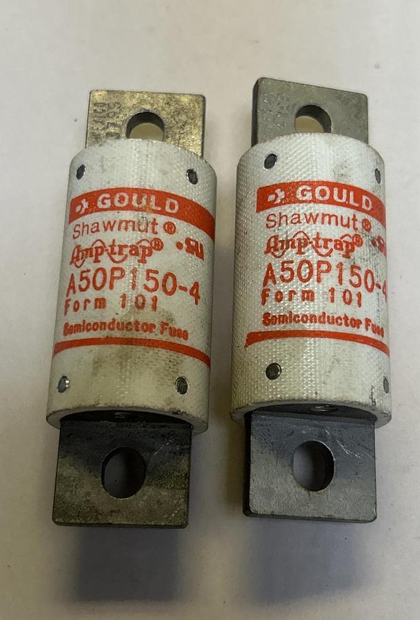 Used GOULD SHAWMUT,A50P150-4,AMP-TRAP FUSE 150A 500V LOT OF 2