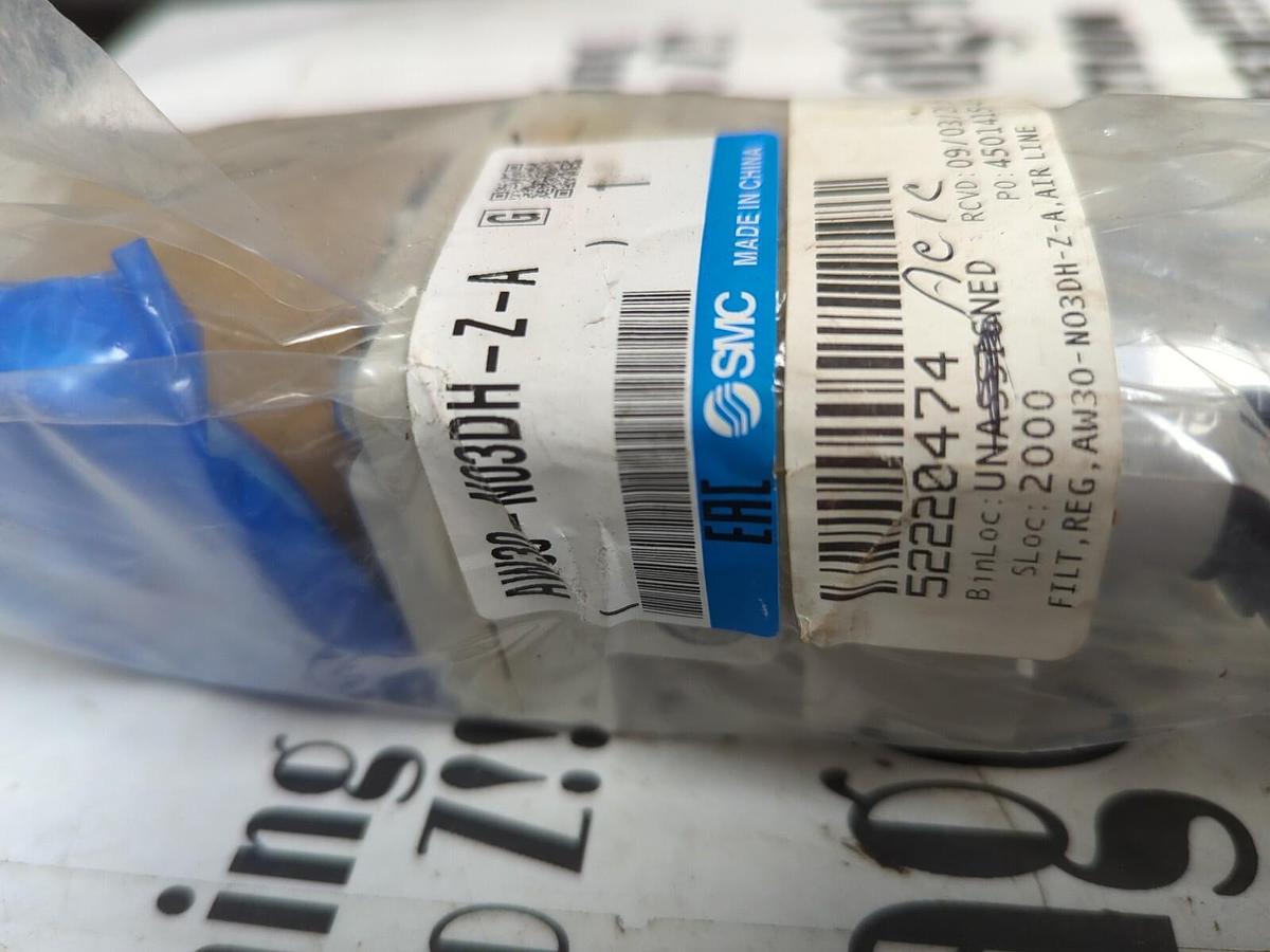 SMC,AW30-N03DH-Z-A,PNEUMATIC FILTER/REGULATOR 7-100 PSI 3/8  NPT NOS