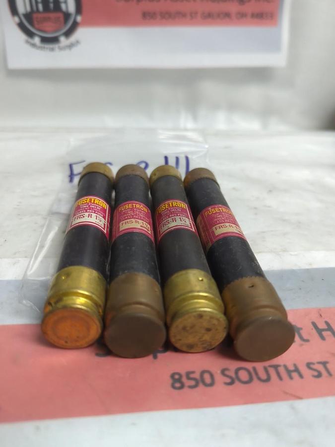 Used COOPER BUSSMANN,FRS-R-1-1/8,FUSETRON 1-1/8 AMP FUSE LOT OF 4 PRE-OWNED