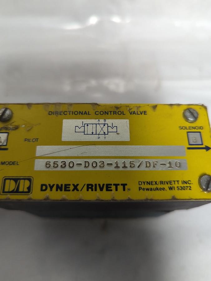 Used DYNEX/RIVETT,6530-D03-115/DF-10,DIRECTIONAL CONTROL VALVE ASSEMBLY PRE-OWNED
