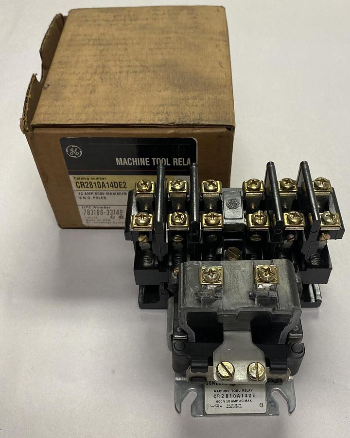 Used GENERAL ELECTRIC,CR2810A14DE2,MACHINE TOOL RELAY 10A 600V NEW