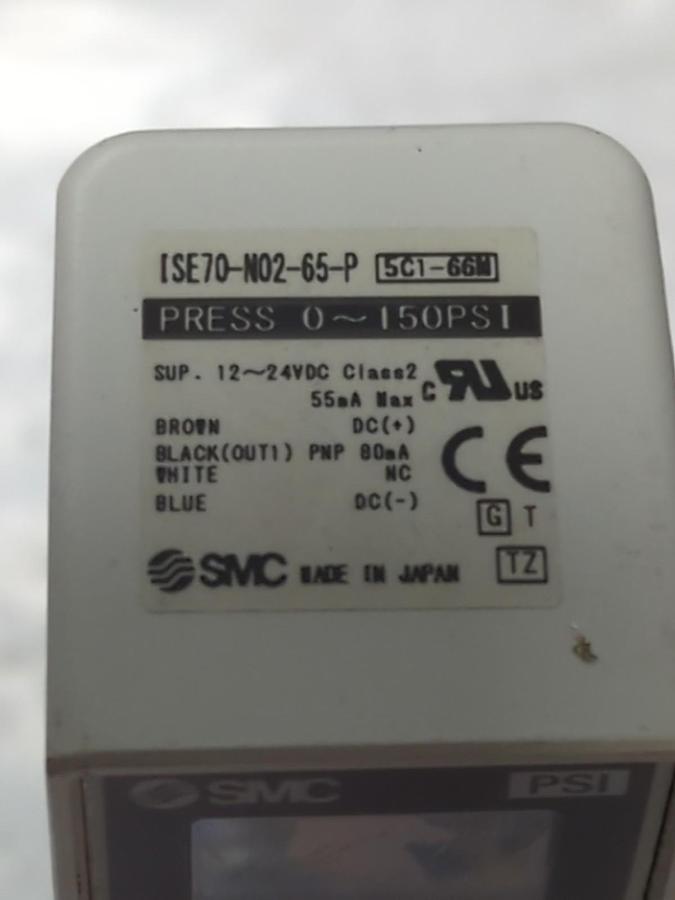 Used SMC,ISE70-N02-65-P,DIGITAL PRESSURE SWITCH 12-24VDC 0-150PSI PRE-OWNED