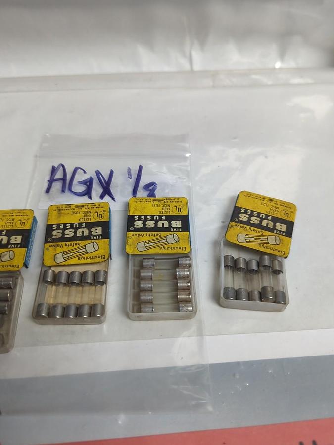 COOPER BUSSMANN,AGX-1/8,1/8 AMP FUSE LOT OF 20 NOS