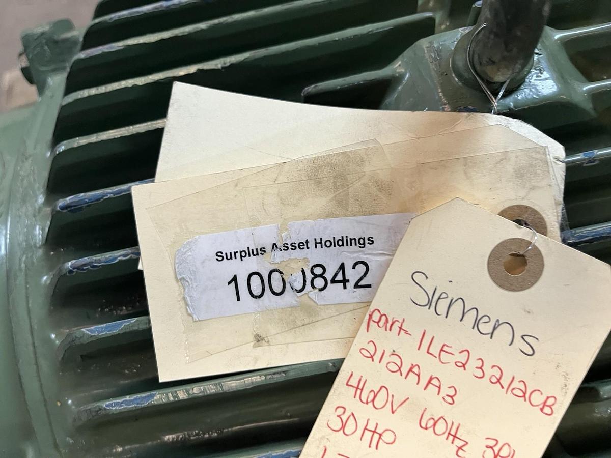 Used SIEMENS,1LE23212CB212AA3,SD100 MOTOR 30HP 1775RPM 3PH 286T