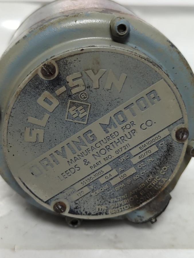 Used SLO-SYN,017211,DRIVING MOTOR 120V 0.4A 40/70CY STYLE SS150-1005 PRE-OWNED