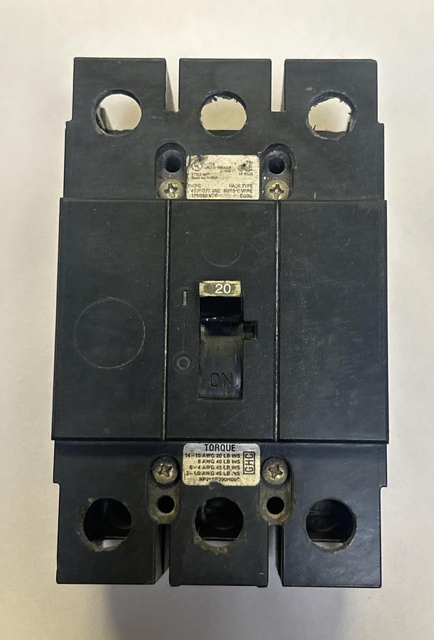Used CUTLER-HAMMER,GHC3020,CIRCUIT BREAKER 20A 480V 3P