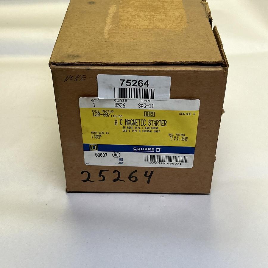 SQUARE D,8536SAG-11,AC MAGNETIC STARTER W/ ENCLOSE NOS