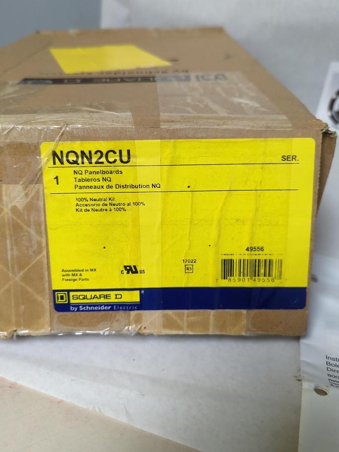 SQUARE D,NQN2CU,PANEL BOARD NEUTRAL KIT 100% NOS