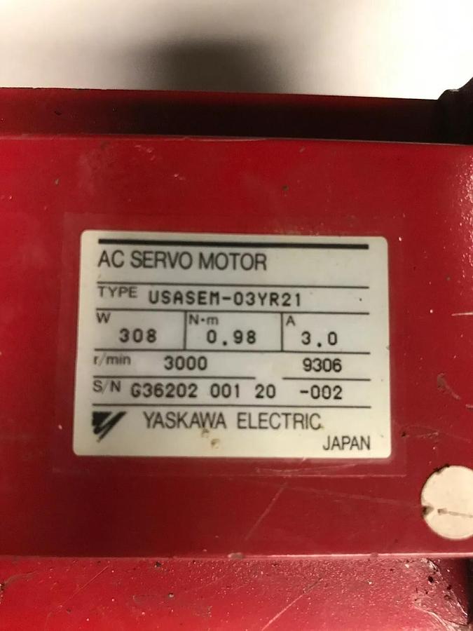 Used Yaskawa Electric,USASEM-03-YR21,with Encoder UTMAH-B15AS19B