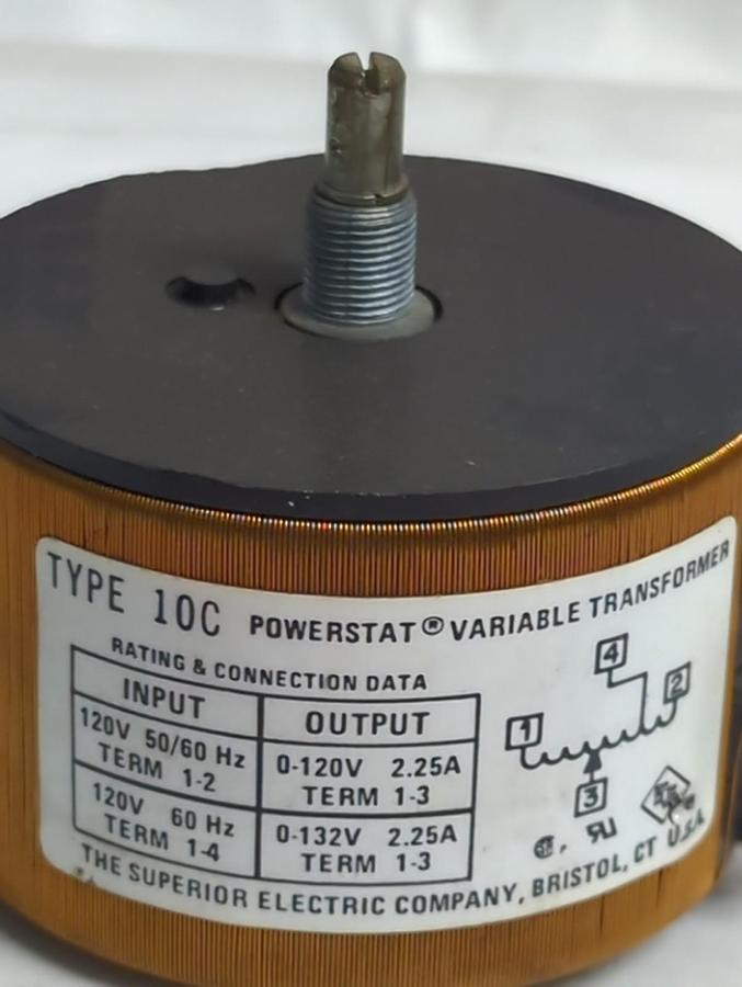 Used SUPERIOR ELECTRIC,TYPE 10C,POWERSTAT VARIABLE TRANSFORMER 120V 50/60HZ