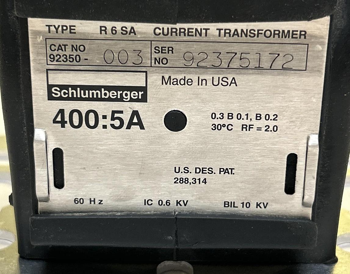 Used SANGAMO,92350-003,CURRENT TRANSFORMER 400:5A 60HZ