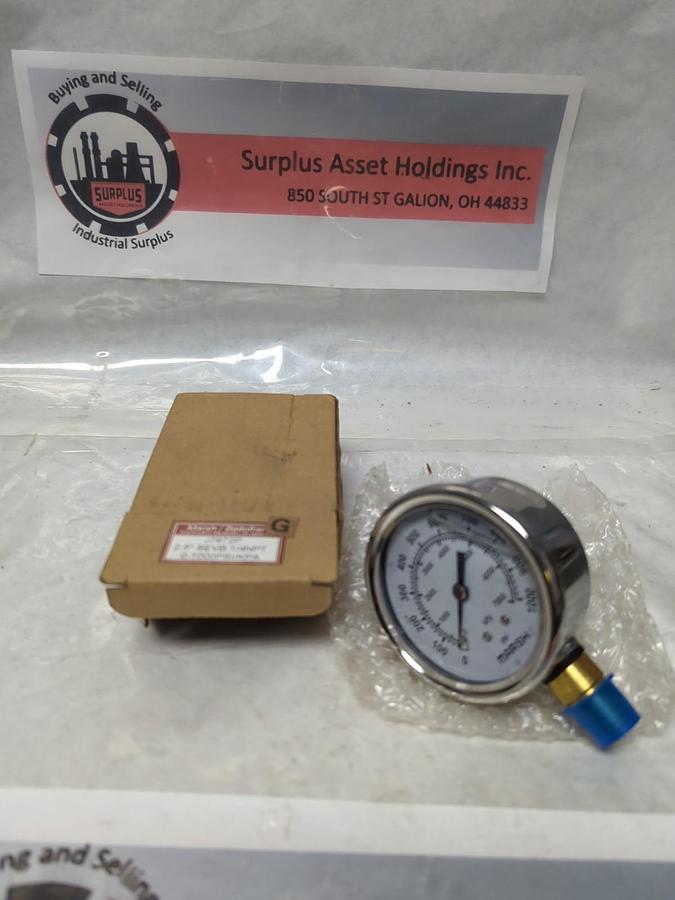 MARSH,J7672P,GAUGE 2-1/2 IN FACE 1/4 IN NPT BOTTOM CONNECTION 0-1000PSI NOS