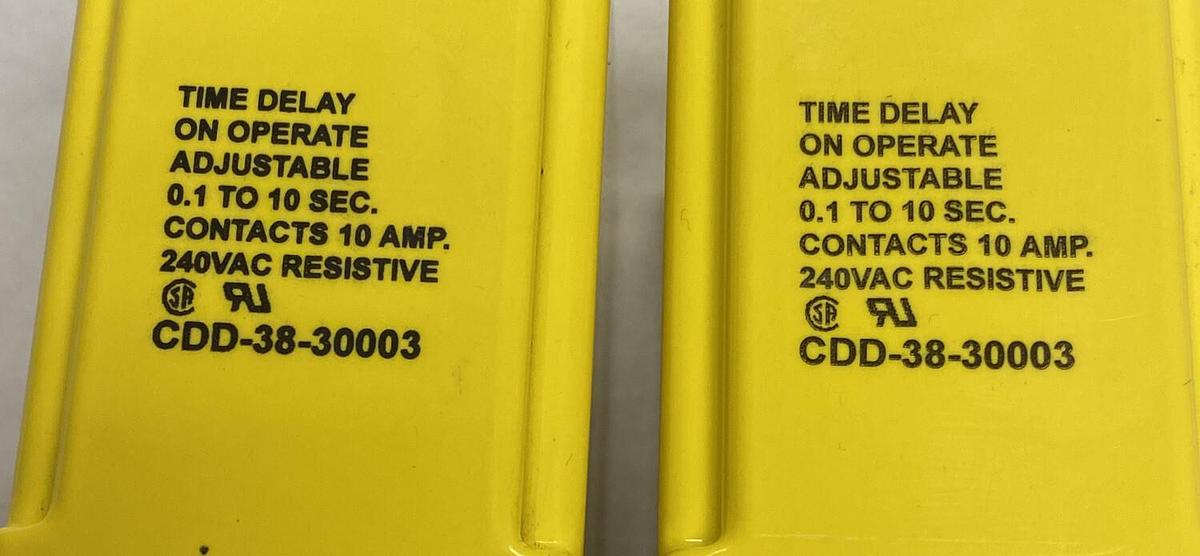 Potter & Brumfield,CDD-38-30003,Timing Relay 0.1 To 10 Sec Lot Of 2 NOS