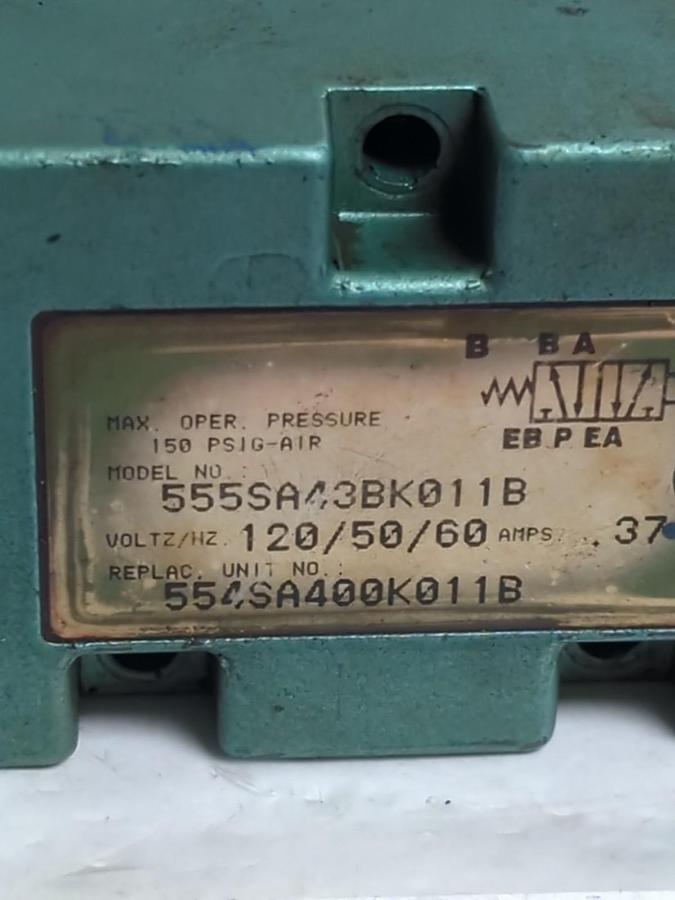 Used NUMATICS,5555A4,SOLENOID VALVE 120V 50/60HZ .37 AMPS PRE-OWNED