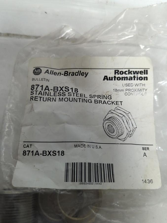 ALLEN BRADLEY,871A-BXS18,STAINLESS STEEL SPRING RETURN MOUNTING BRACKET NOS