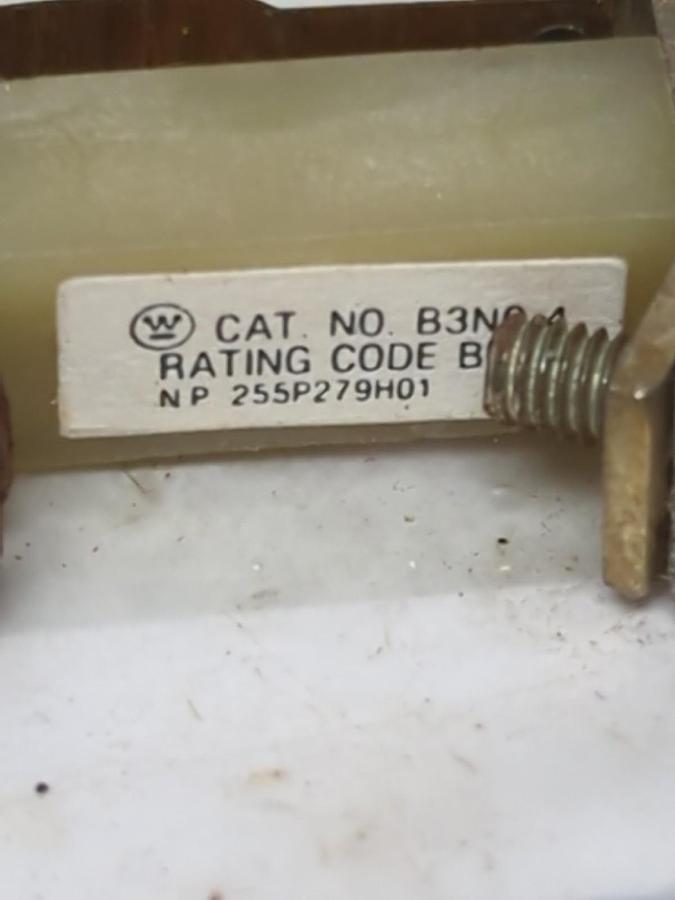 WESTINGHOUSE,B3 NO-4,THERMAL OVERLOAD RELAY N.O. CONTACT NOS