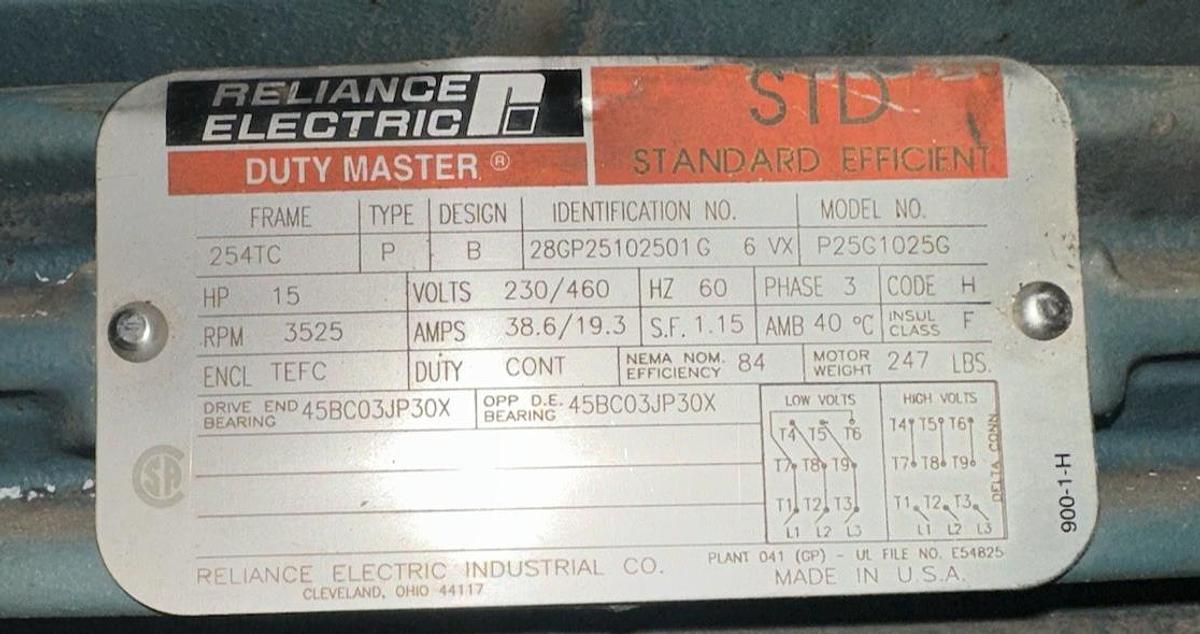 Used Cumberland,15 HP 230/460V 3 Phase,Plastics Granulator Grinder