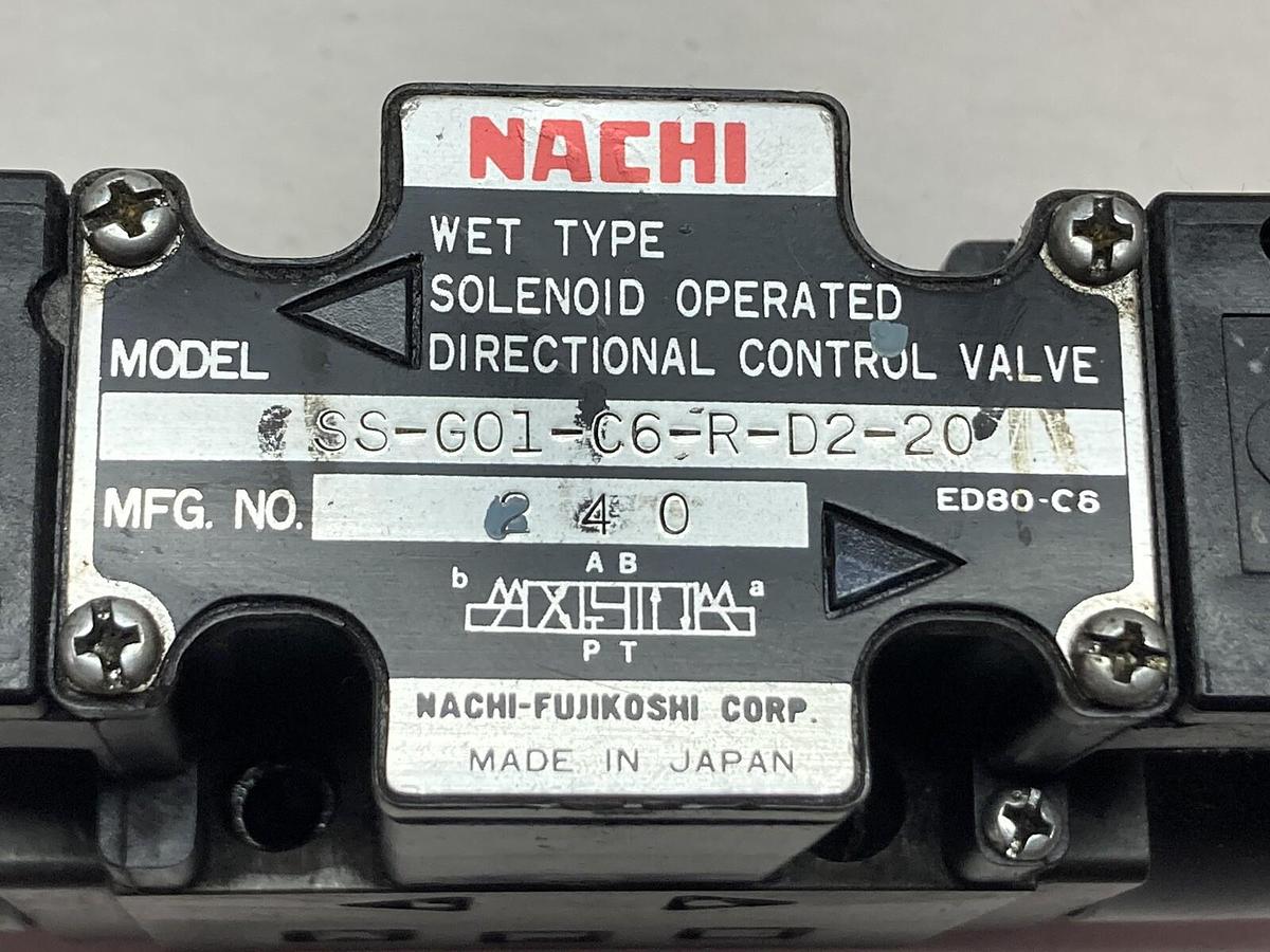 Used Nachi,SS-G01-C6-R-D2-20,Solenoid Valve MFG 240 ED80-C6