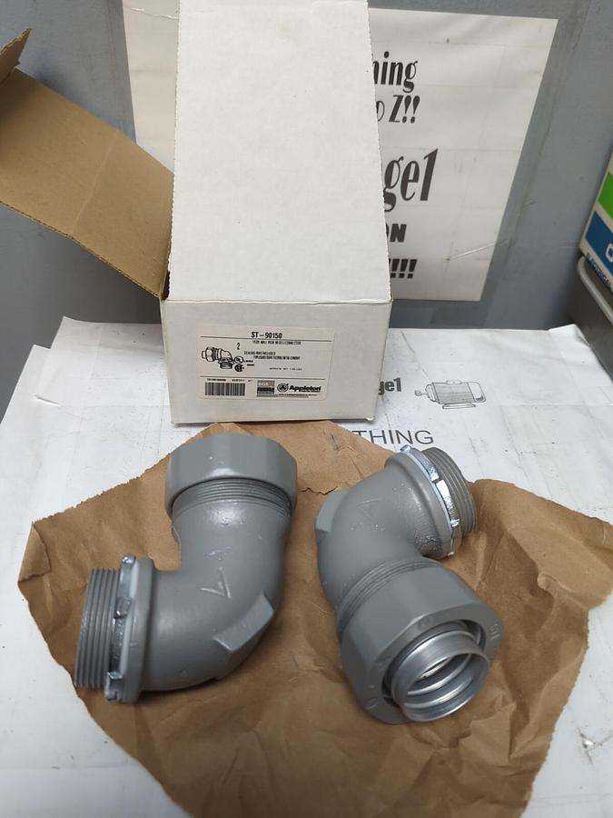 APPLETON,ST-90150,1-1/2 INCH 90 DEG LIQUID TIGHT CONDUIT CONNECTORS BOX OF 2 NEW