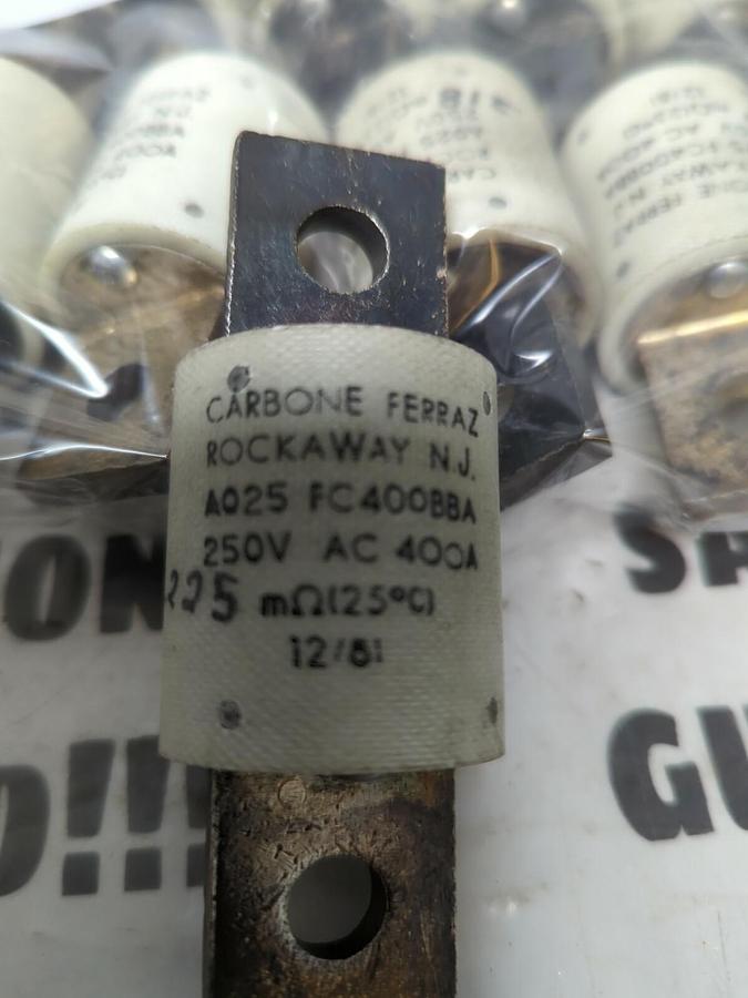 CARBONE FERRAZ,A025 FC400BBA,FUSE 250V 400 AMP LOT OF 19 NOS