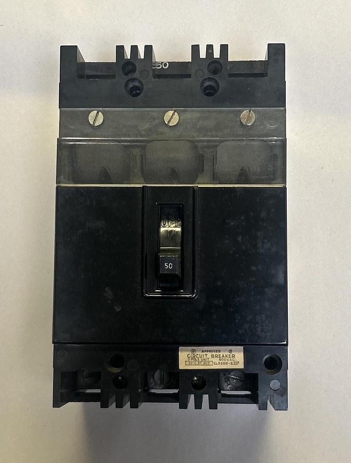 Used WESTINGHOUSE,FA3050S,CIRCUIT BREAKER 50A 600V 3P