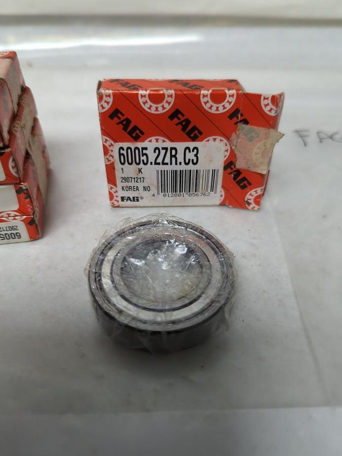 FAG,6005-2ZR-C3,SHIELDED DEEP GROOVE BALL BEARING 25MM BORE LOT OF 5 NOS