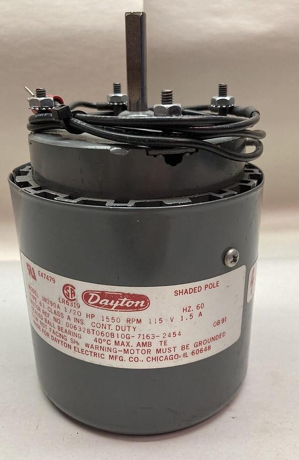 Used Dayton,Model 3M290A,Motor 1/20HP 1550RPM 115V Type 63