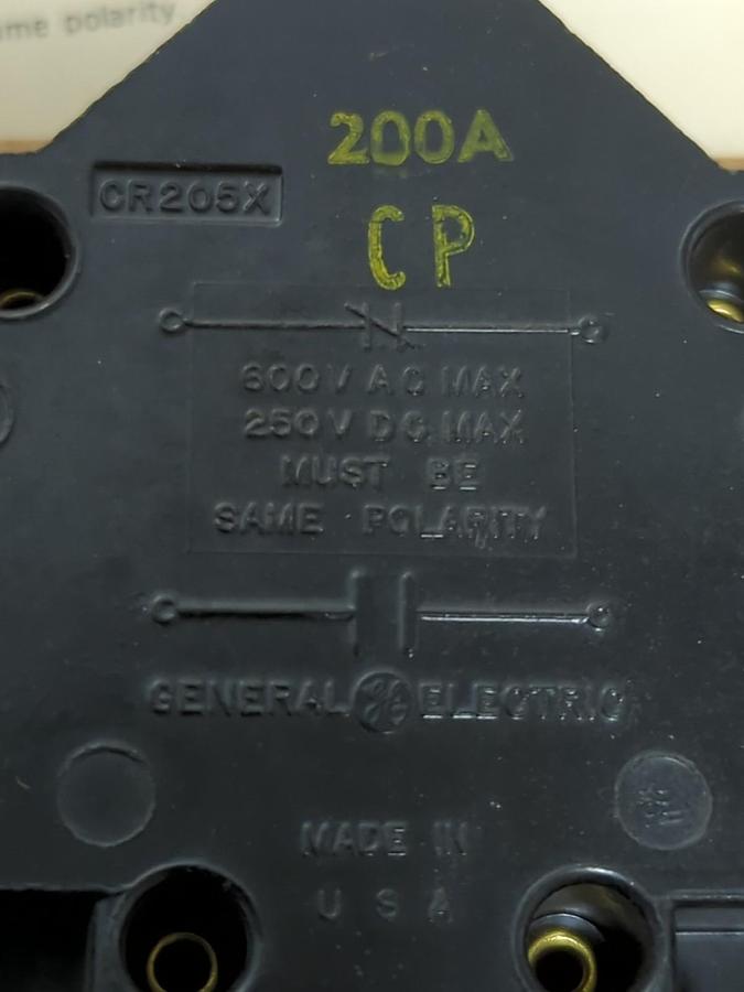 GENERAL ELECTRIC,CR205X,AUXILIARY CONTACT 600V AC 250V DC SAME POLARITY NOS