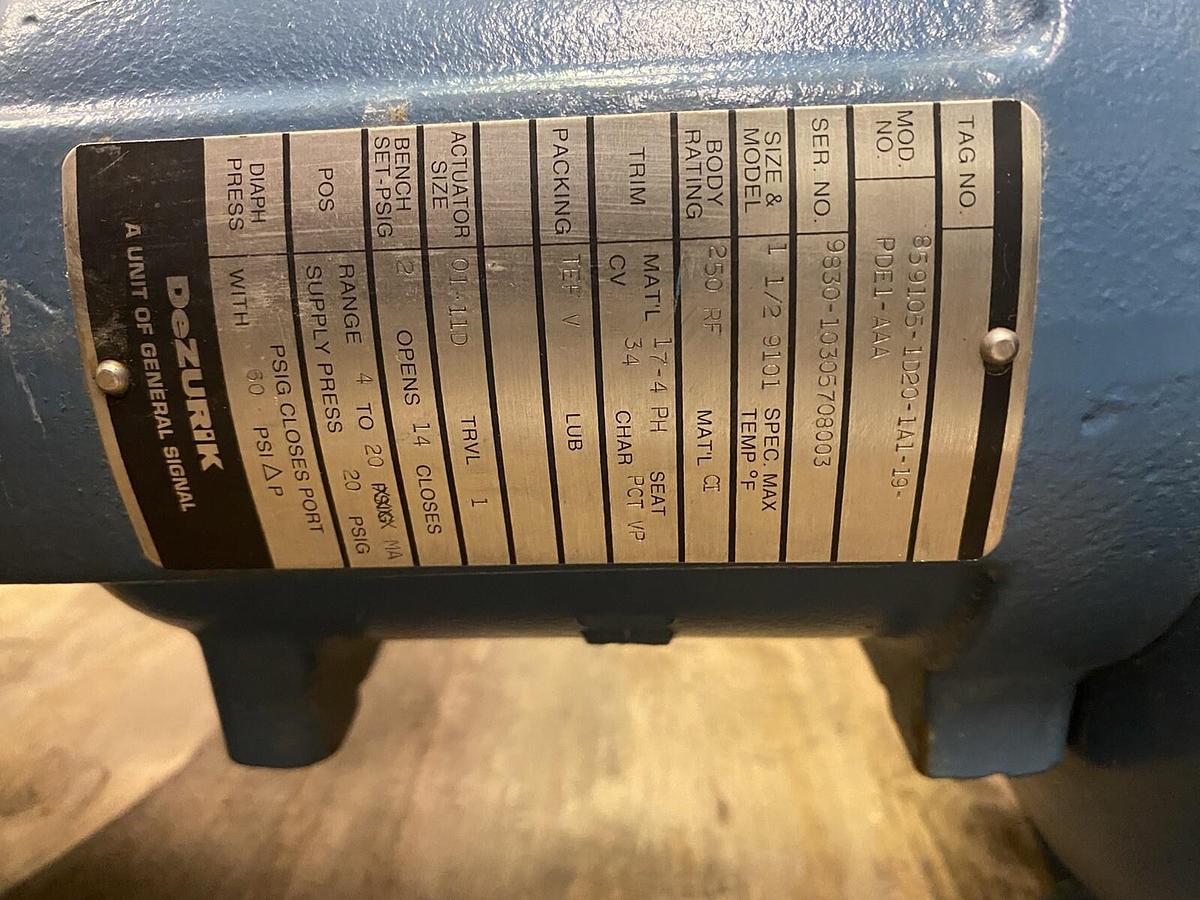 HONEYWELL,859105-1D20-1A1-19-PDE1-AAA, 1.5IN ELECTRO PNEUMATIC ACTUATOR VALVE