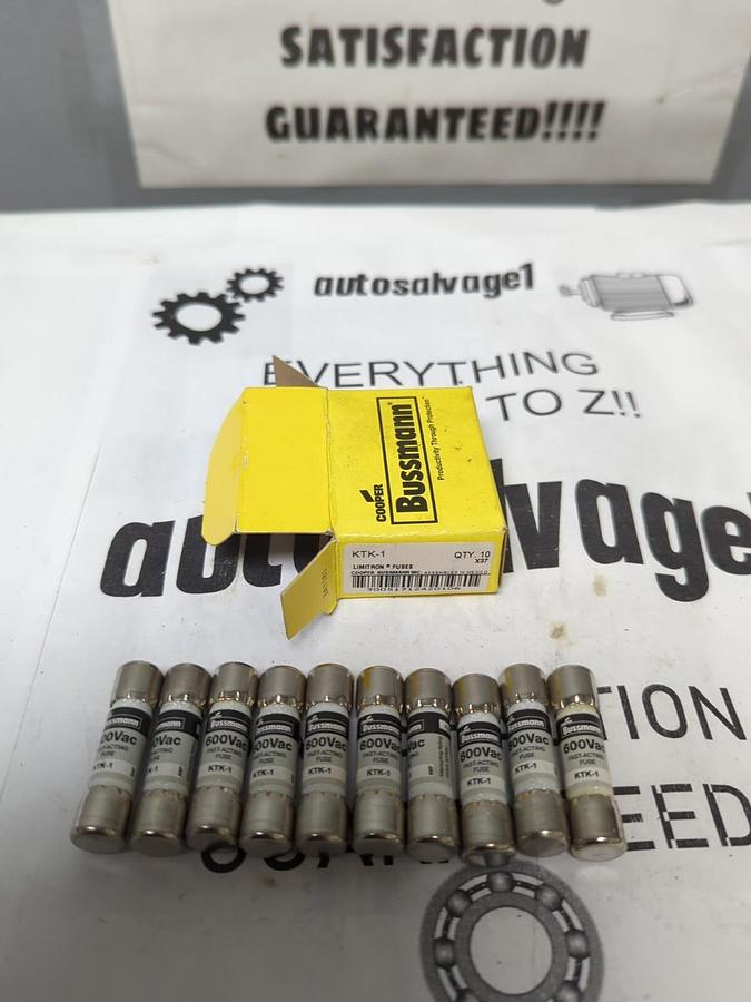 COOPER BUSSMANN,KTK-1,LIMITRON 1 AMP FUSES BOX OF 10 NEW
