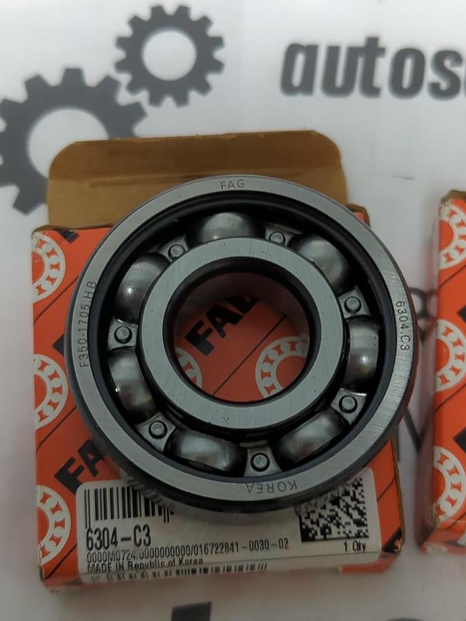 FAG,6304-C3,DEEP GROOVE BALL BEARING 20X52X15MM LOT OF 2 NOS