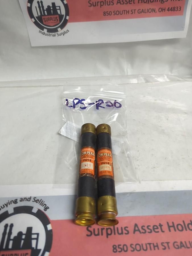 Used COOPER BUSSMANN,LPS-R-20,LOW-PEAK 20 AMP FUSE LOT OF 2 PRE-OWNED