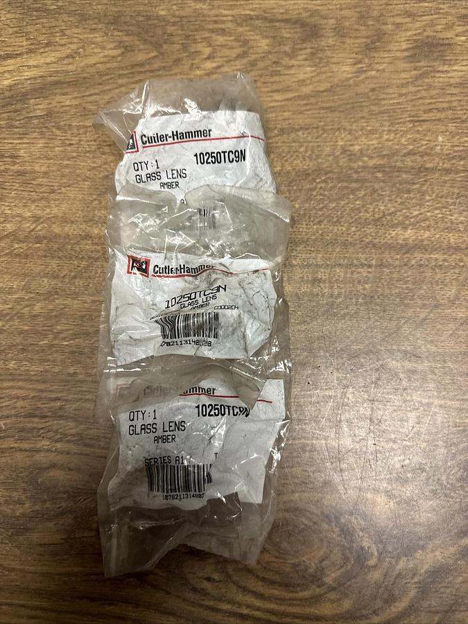 Used Cutler-Hammer,10250TC9N,Amber Glass Lens LOT of 3