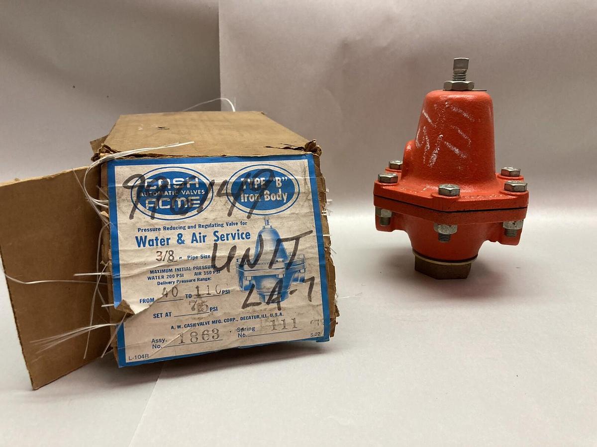 Used Cash Acme,1863,3/8 Inch Type B Pressure Regulating Valve