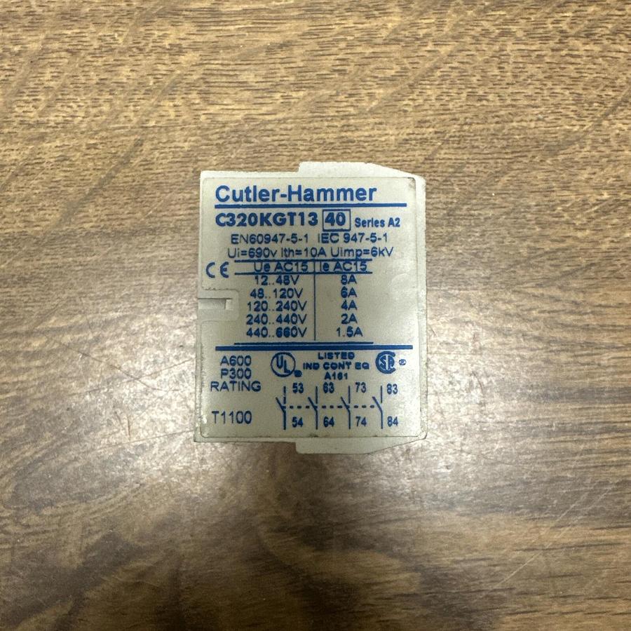 Used Cutler Hammer,C320KGT13,Auxilliary Contact