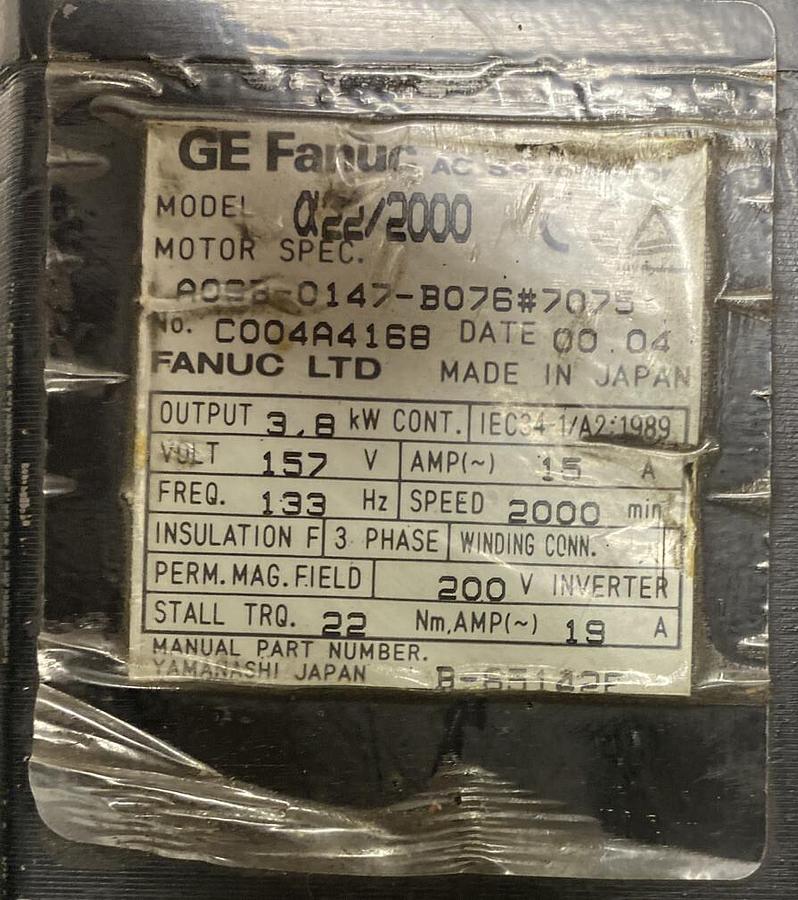 Fanuc,A06B-0147-B076#7075,Servo Motor