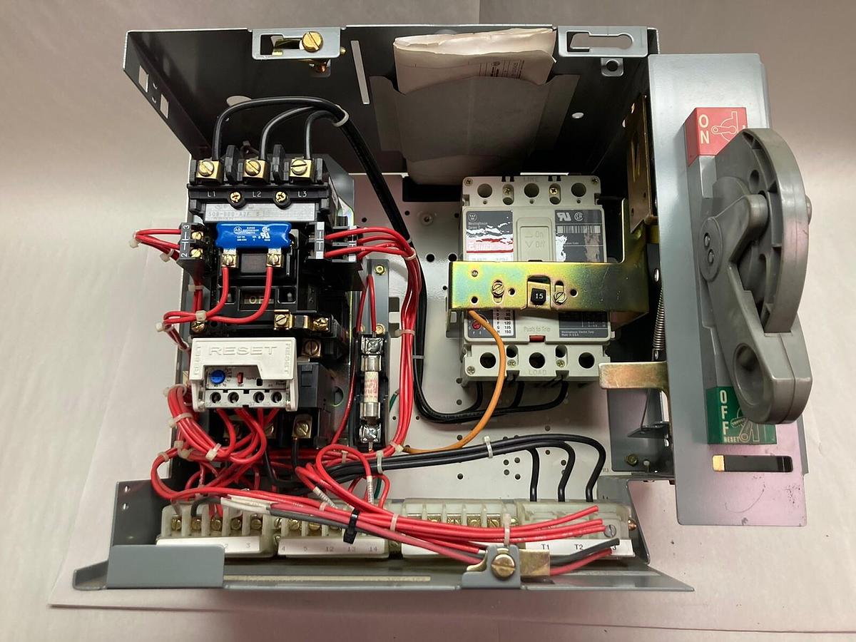 Used Allen-Bradley,2100 2113,Size 1 MCC 12 INCH Starter Bucket 15 Amp Breaker