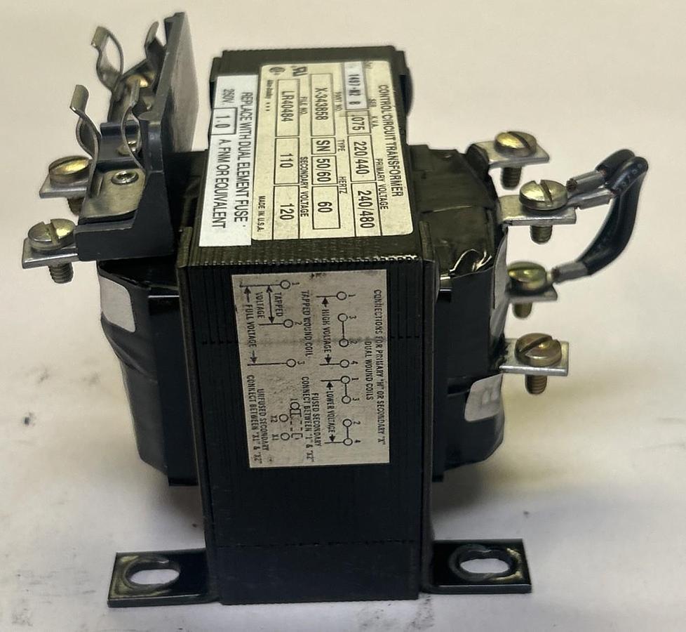 Used ALLEN BRADLEY,X-343858,CONTROL TRANSFORMER .075KVA 220/440-240/480V