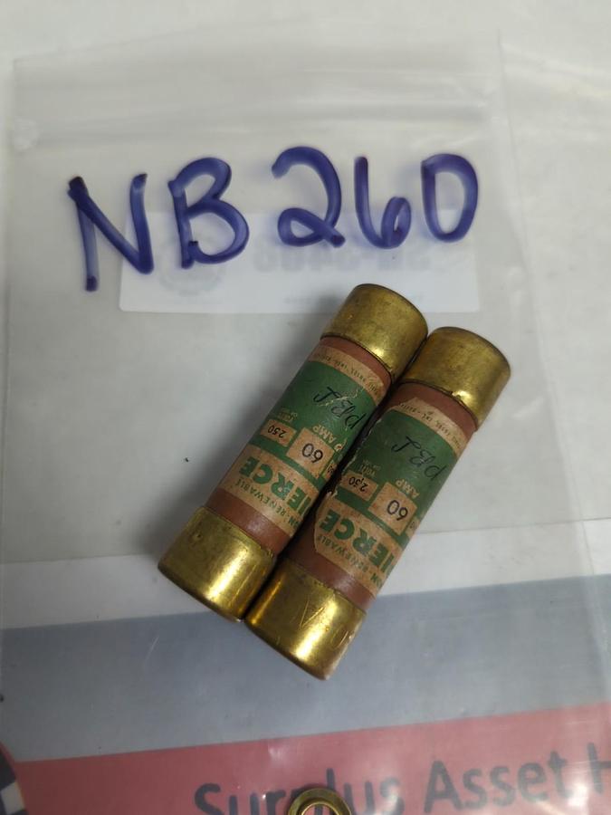 Used PIERCE,NB260,60 AMP FUSE LOT OF 2 PRE-OWNED