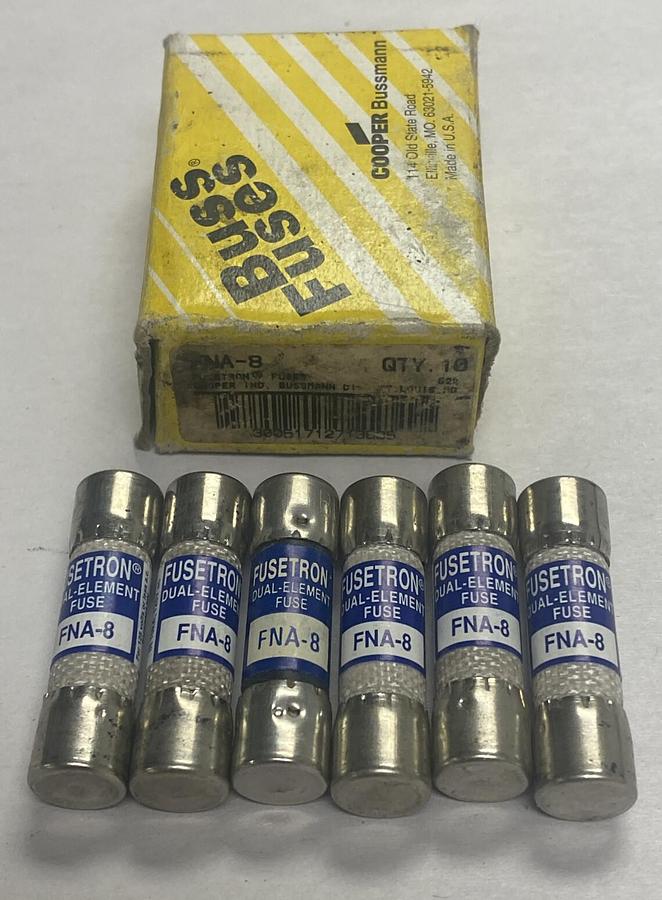 Cooper Bussmann,FNA-8,Fusetron Lot Of 6 NOS