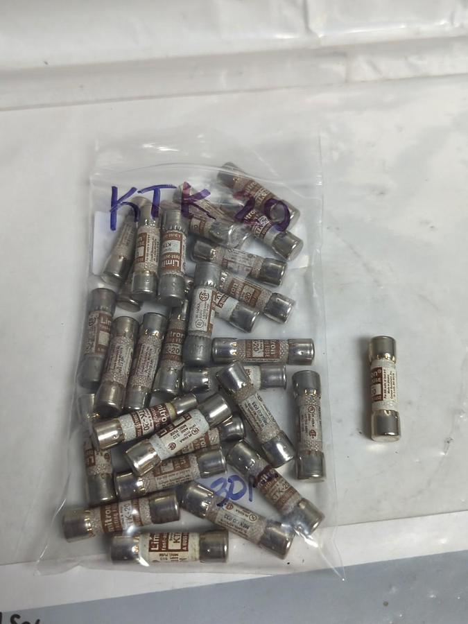 Used COOPER BUSSMANN,KTK-20,LIMITRON 20 AMP FUSE LOT OF 30 PRE-OWNED