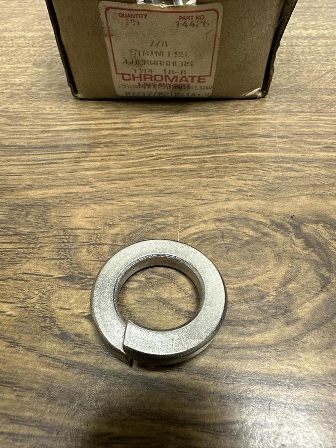Chromate,7/8",Stainless Steel Lock Washers Box of 25
