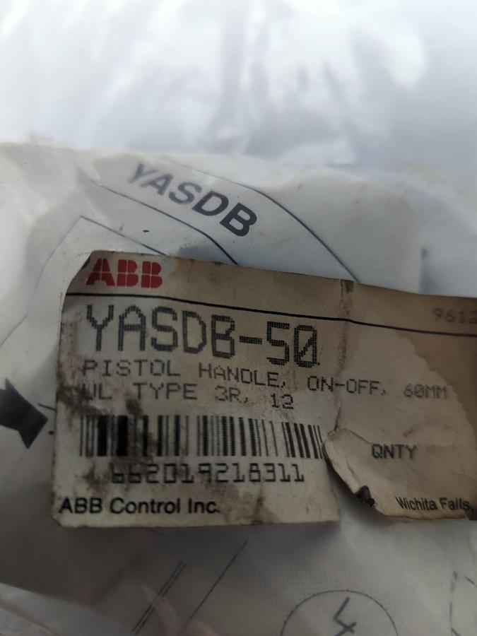 ABB,YASDB-50,ON-OFF BLACK PISTOL HANDLE 60MM NOS