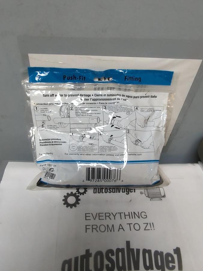 SHARKBITE,SB0154,2 INCH X 2 INCH STRAIGHT COUPLING PUSH-FIT FITTING NOS