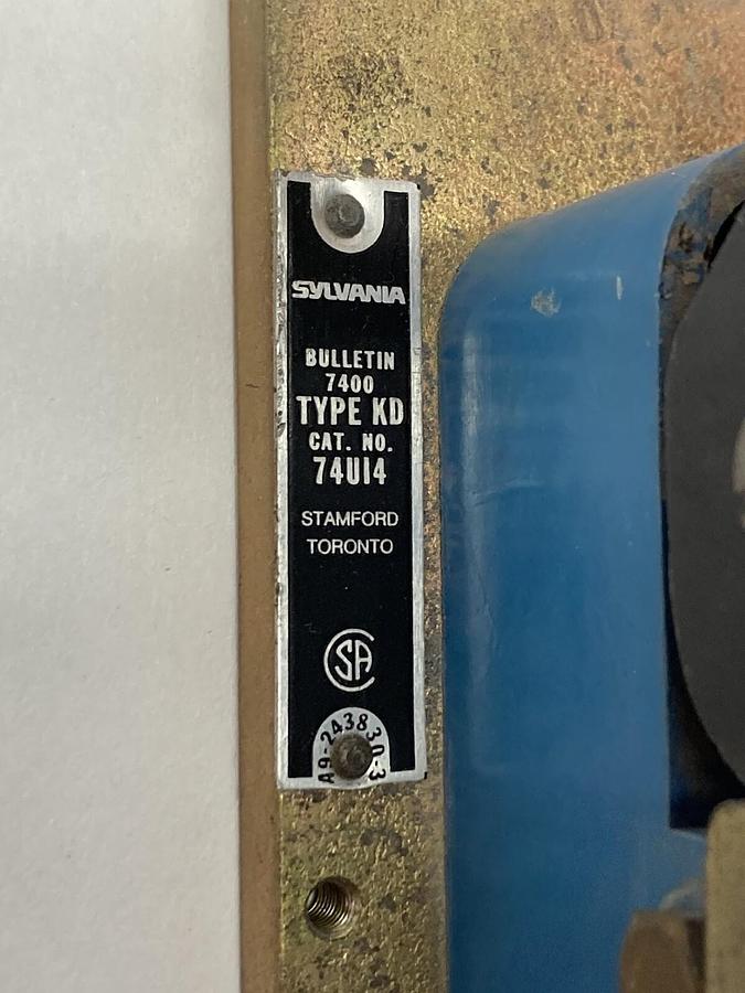 Used Sylvania,Type KD 74U14,Single Pole Contactor